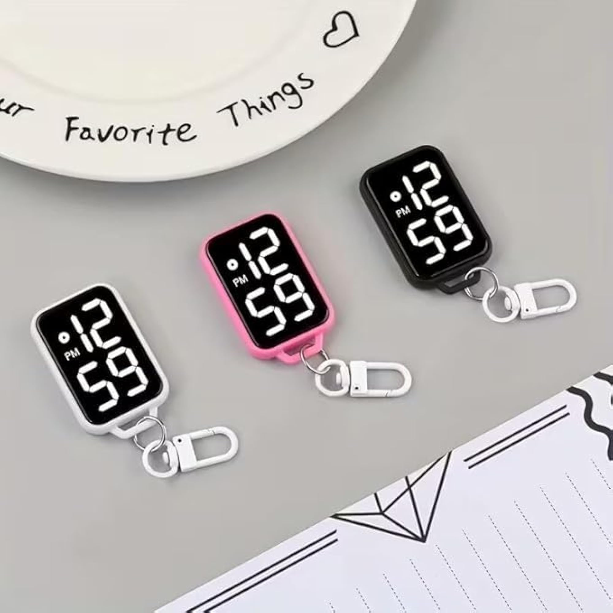 LED Digital Display Keychain Pocket Watch for Kids